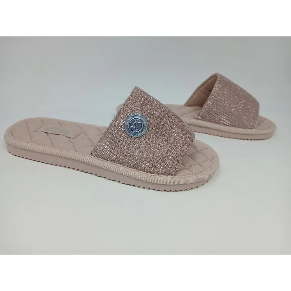 Michael Kors Eva Sole Slide Sandal Women’s MK Sz 8 Eva Sole RX21C Bedazzled New
